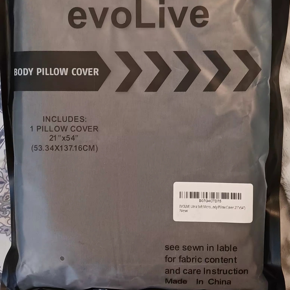 Gray Body Pillow Cover